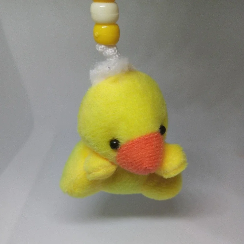 Cute Chick Keychain Pendant Plush Soft Toy Stuffed Animal With Beads